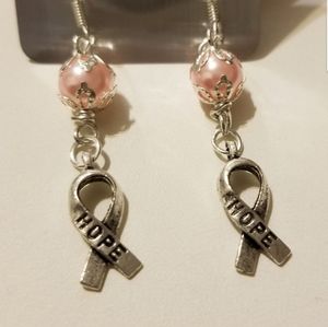 Pink Ribbon Hope Earrings
